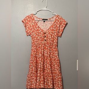 Orange floral dress, Brand: Derek Heart, Size: Small